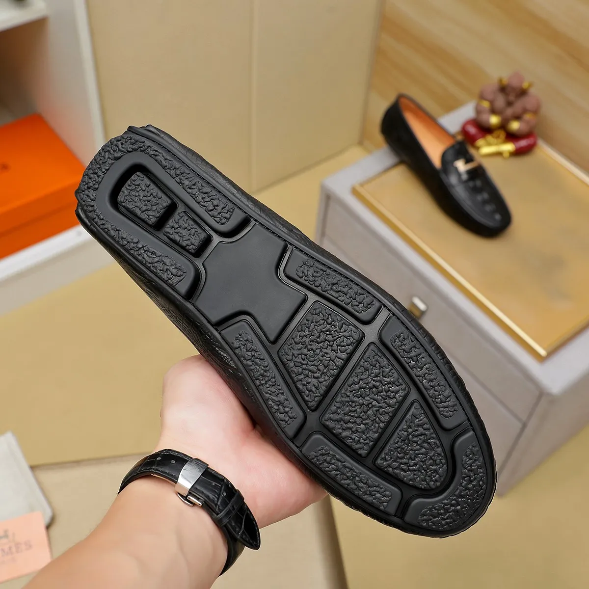 Men's shoes 💰360 🕷🕷【HERMES】The same style as Hermès counters🇨🇳Classic slip-on shoes 1:1 mold opening💯Original quality🍓Using imported first-layer cowhide🍅Pigskin lining🌶🌶Super high-end men's leather shoes🇨🇳Solid and stable Very special🍇 Color, optional! Code number 38-45……